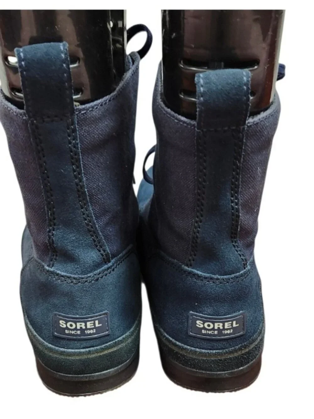 Sorel Woodbine Surplus NM1783 Men's Boots Size 13 Navy Leather Canvas Lace Up